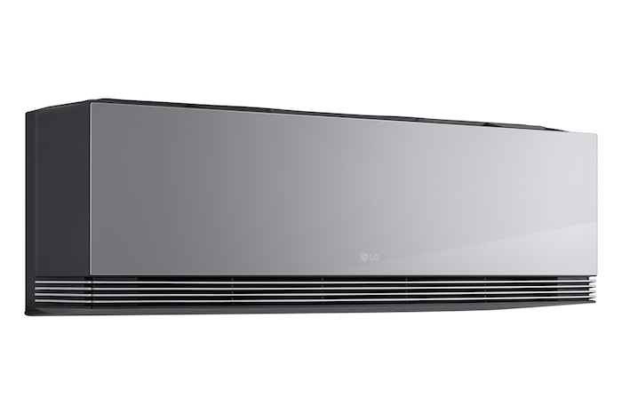 เครื่องปรับอากาศ LG Dual Vane แสดงอยู่ในห้องนั่งเล่น ลมเย็นไหลขึ้นด้านบนทางด้านซ้าย ข้อความประกอบระบุว่า: 'DUAL Vane กระจายลมขึ้นหรือลง ไกลขึ้นและเร็วขึ้น เพื่อความสบายที่เหมาะสมในทุกฤดูกาล'